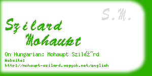 szilard mohaupt business card